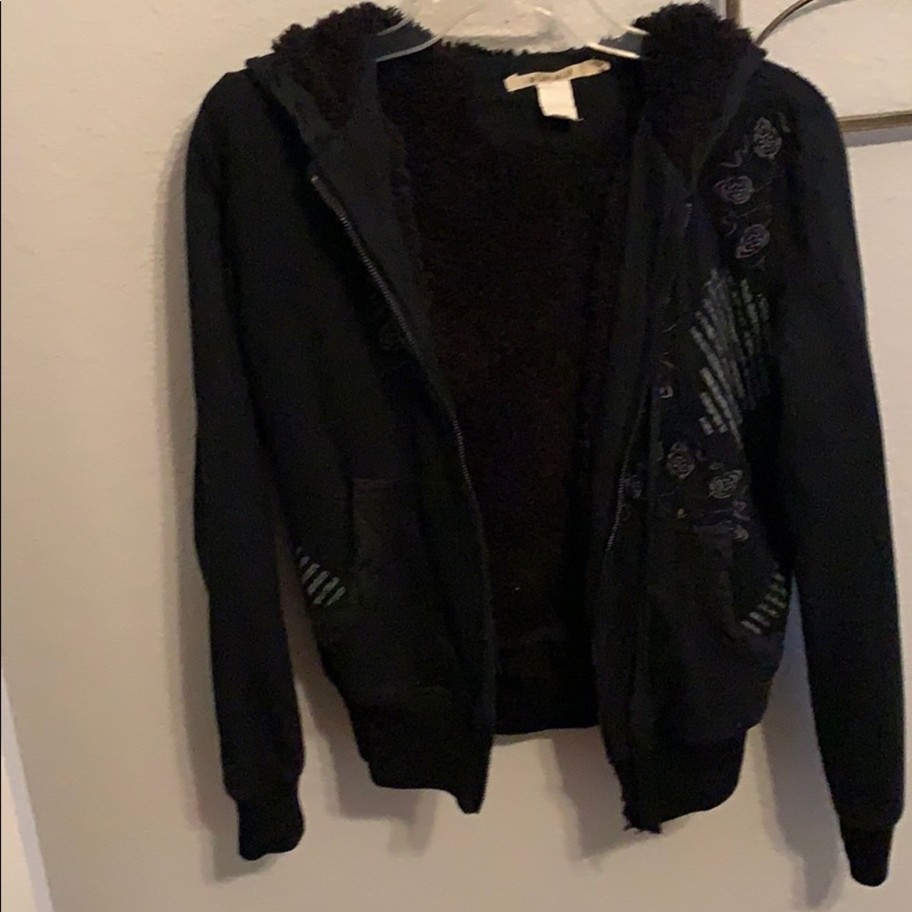 Zipper sweatshirt with fleece lining